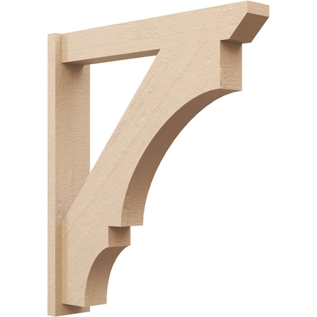 Ekena Millwork 5 1/2-in W x 30-in D x 34-in H Balboa Slat Rough Cedar Woodgrain TimberThane Outlooker, Primed Tan OUTUR055X30X34BOA24RCPR